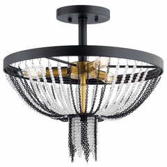 Kichler Alexia 3-LT Semi Flush - Textured Black - 52049BKT