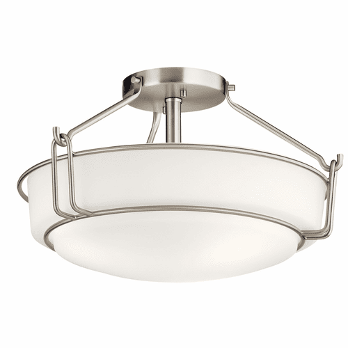 Kichler Alkire 3-LT Semi Flush - Brushed Nickel - 44085NI