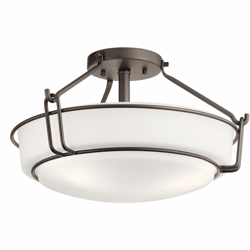 Kichler Alkire 3-LT Semi Flush - Olde Bronze - 44085OZ