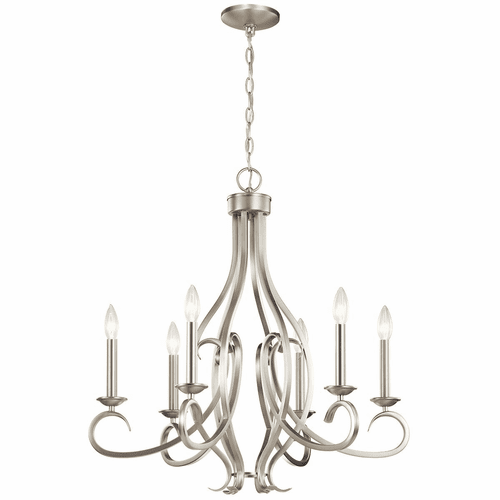 Kichler Ania 1 Tier 6-LT Chandelier - Brushed Nickel - 52240NI