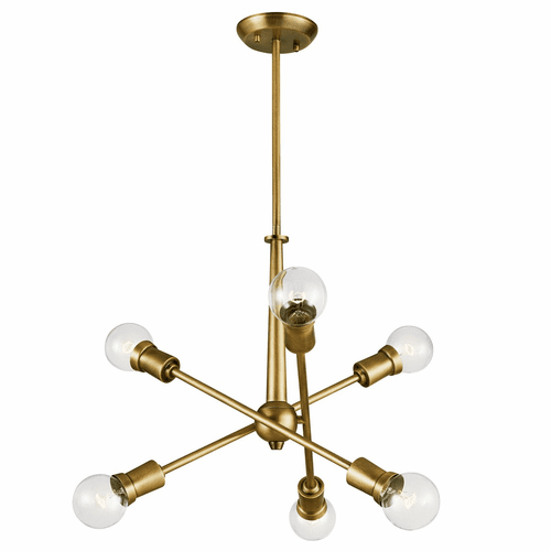 Kichler Armstrong 6-LT Chandelier - Brass - 43095NBR