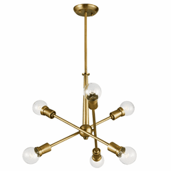 Kichler Armstrong 6-LT Chandelier - Brass - 43095NBR Kichler Armstrong 6-LT Chandelier - Brass - 43095NBR