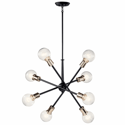 Kichler Armstrong 8-LT Chandelier - Black - 43118BK