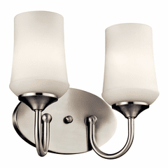 Kichler Aubrey 2-LT Vanity Light - Brushed Nickel - 45569NI