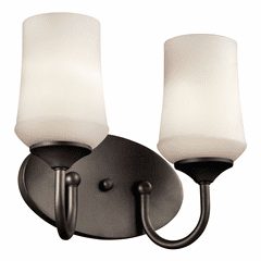 Kichler Aubrey 2-LT Vanity Light - Olde Bronze - 45569OZ