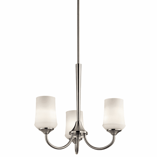 Kichler Aubrey 3-LT Chandelier with LED Bulbs - Brushed Nickel - 43664NIL18