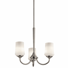 Kichler Aubrey 3-LT Chandelier with LED Bulbs - Brushed Nickel - 43664NIL18 Kichler Aubrey 3-LT Chandelier with LED Bulbs - Brushed Nickel - 43664NIL18