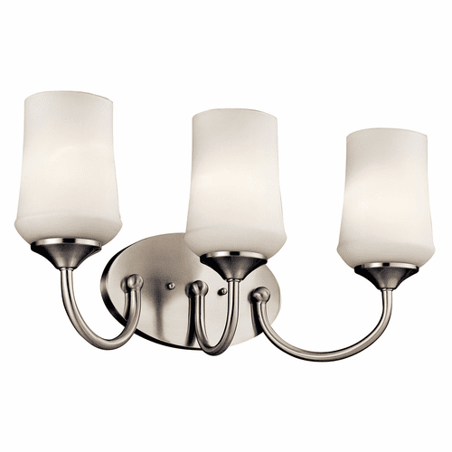 Kichler Aubrey 3-LT Vanity Light with LED Bulb - Brushed Nickel - 45570NIL18