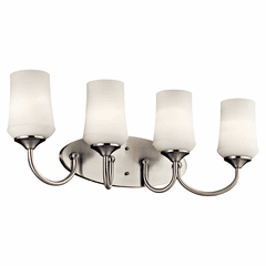 Kichler Aubrey 4-LT Vanity Light with LED Bulbs - Brushed Nickel - 45571NIL18