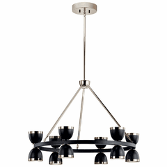 Kichler Baland 12-LT LED 1-Tier Chandelier - Black - 52418BKLED