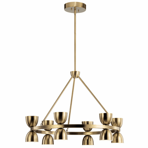 Kichler Baland 12-LT LED 1-Tier Chandelier - Brushed Natural Brass - 52418BNBLED