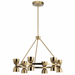 Kichler Baland 12-LT LED 1-Tier Chandelier - Brushed Natural Brass - 52418BNBLED