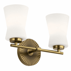 Kichler Brianne 2-LT Bath Vanity Light - Brushed Natural Brass - 55116BNB
