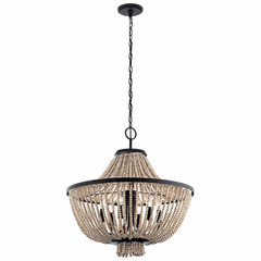 Kichler Brisbane 6-LT Chandelier - Distressed Black - 43891DBK