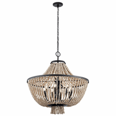 Kichler Brisbane 8-LT Chandelier - Distressed Black - 43892DBK