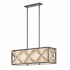 Kichler Cahoon 3-LT Linear Chandelier - Anvil Iron - 43774AVI