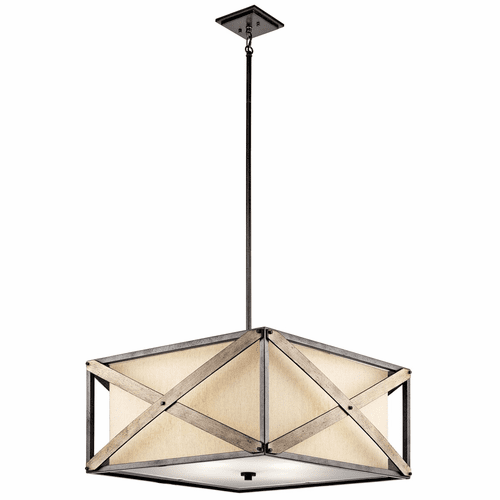Kichler Cahoon 4-LT Convertible Pendant - Anvil Iron - 43776AVI