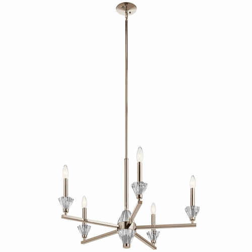 Kichler Calyssa 1 Tier 5-LT Chandelier - Polished Nickel - 52001PN