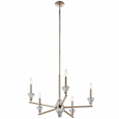 Kichler Calyssa 1 Tier 5-LT Chandelier - Polished Nickel - 52001PN