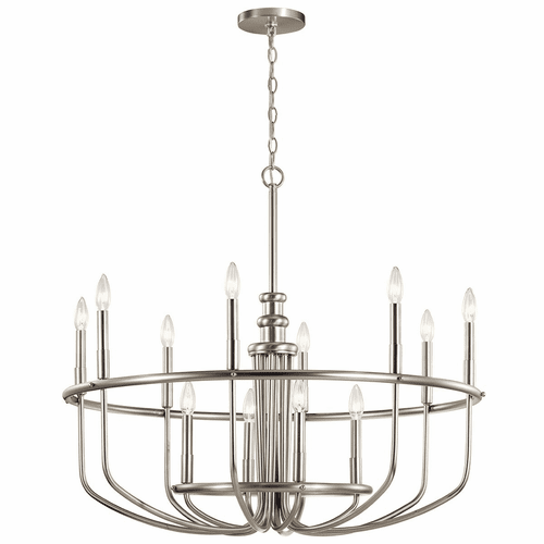 Kichler Capitol Hill 1 Tier 12-LT Chandelier - Brushed Nickel - 52305NI