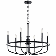 Kichler Capitol Hill 1 Tier 6-LT Chandelier - Black - 52304BK