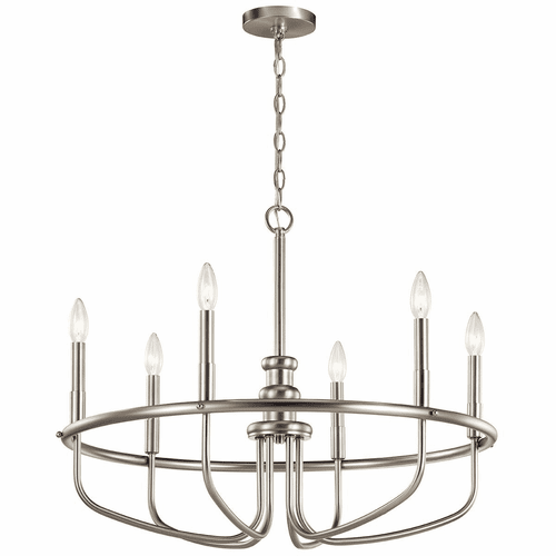 Kichler Capitol Hill 1 Tier 6-LT Chandelier - Brushed Nickel - 52304NI