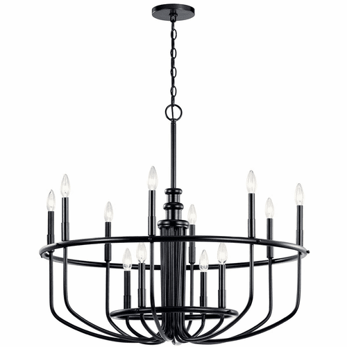 Kichler Capitol Hill 1 Tier Chandelier - Black - 52305BK