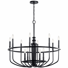 Kichler Capitol Hill 1 Tier Chandelier - Black - 52305BK