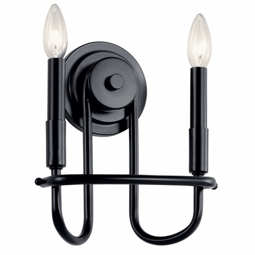 Kichler Capitol Hill 2-LT Wall Sconce - Black - 52308BK