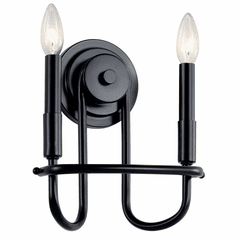 Kichler Capitol Hill 2-LT Wall Sconce - Black - 52308BK