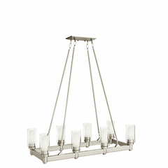 Kichler Circolo 8-LT Linear Chandelier - Brushed Nickel - 2943NI