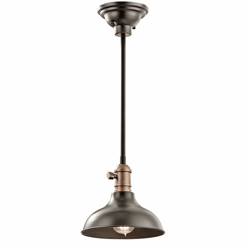 Kichler Cobson 8" 1-LT Convertible Mini Pendant - Olde Bronze - 42579OZ