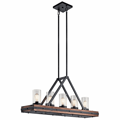Kichler Colerne 5-LT Linear Chandelier Auburn Stained - 43491AUB