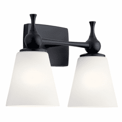 Kichler Cosabella 2-LT Bath Vanity Light - Black - 55091BK