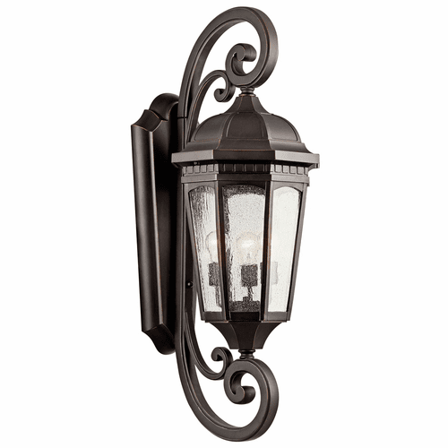 Kichler Courtyard 3-LT Wall Light - Rubbed Bronze - 9060RZ