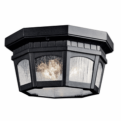 Kichler Courtyard Salisbury 2-LT Flush Mount - Black - 9538BKT