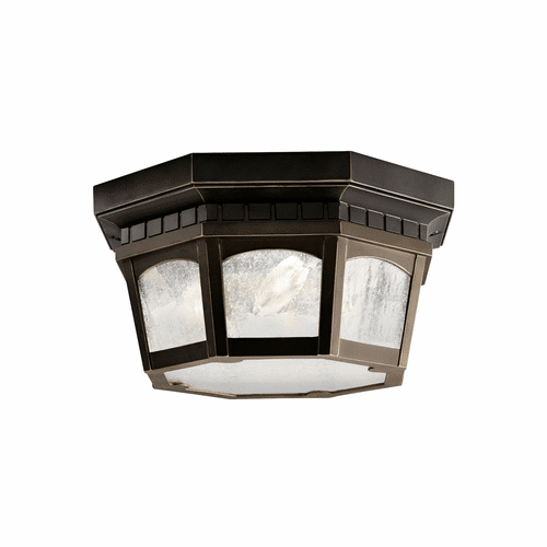 Kichler Courtyard Salisbury 2-LT Flush Mount - Rubbed Bronze - 9538RZ