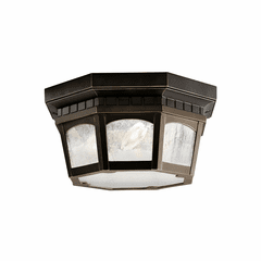 Kichler Courtyard Salisbury 2-LT Flush Mount - Rubbed Bronze - 9538RZ