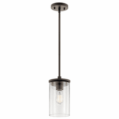 Kichler Crosby 1-LT Mini Pendant - Olde Bronze - 43996OZ Kichler Crosby 1-LT Mini Pendant - Olde Bronze - 43996OZ