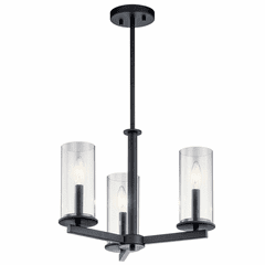 Kichler Crosby 3-LT Chandelier/Semi Flush - Black - 43997BK