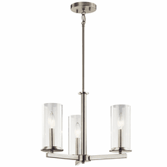 Kichler Crosby 3-LT Convertible Chandelier - Brushed Nickel - 43997NI