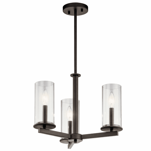 Kichler Crosby 3-LT Convertible Chandelier - Olde Bronze - 43997OZ