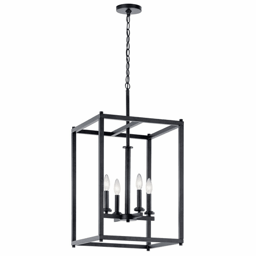 Kichler Crosby 4-LT Foyer Pendant - Black - 43998BK