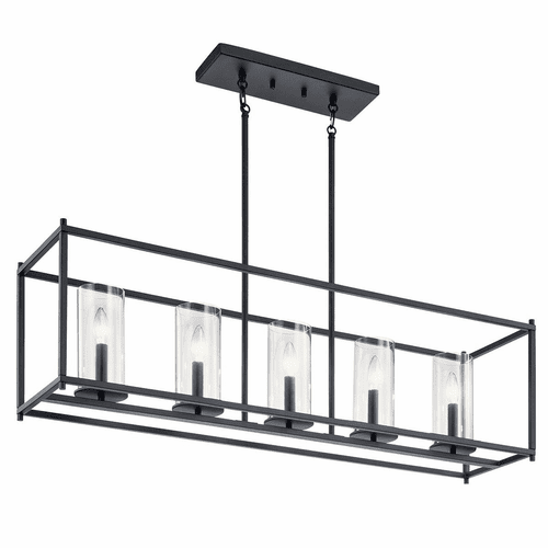 Kichler Crosby 5-LT Linear Chandelier - Black - 43995BK