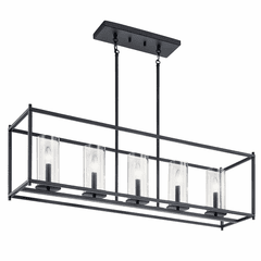 Kichler Crosby 5-LT Linear Chandelier - Black - 43995BK