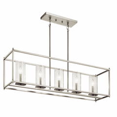 Kichler Crosby 5-LT Linear Chandelier - Brushed Nickel - 43995NI Kichler Crosby 5-LT Linear Chandelier - Brushed Nickel - 43995NI