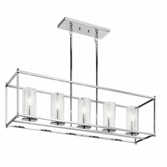Kichler Crosby 5-LT Linear Chandelier - Chrome - 43995CH Kichler Crosby 5-LT Linear Chandelier - Chrome - 43995CH