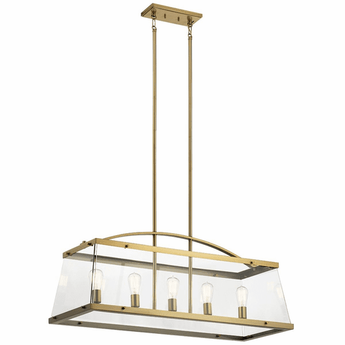 Kichler Darton Linear 5-LT Chandelier - Brushed Natural Brass - 52123BNB