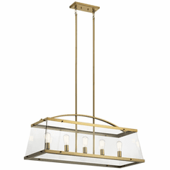 Kichler Darton Linear 5-LT Chandelier - Brushed Natural Brass - 52123BNB