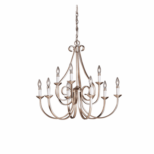 Kichler Dover 9-LT 2 Tier Chandelier - Brushed Nickel - 2031NI